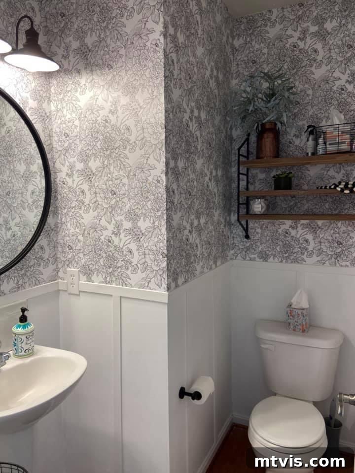 Designer in a Binder: Customer Success Stories 53 wallpapered neutral bathroom