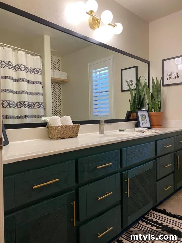 Designer in a Binder: Customer Success Stories 61 bathroom renovation with DIY mirror frame