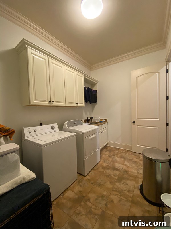 Unveiling Our Chic Modern Laundry Oasis 5 outdated laundry room before makeover - sink area