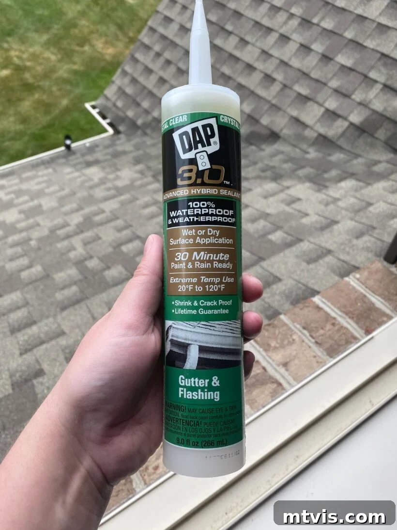 Proper Flashing Inspection and Caulking 3 DAP 3.0 gutter and flashing sealant