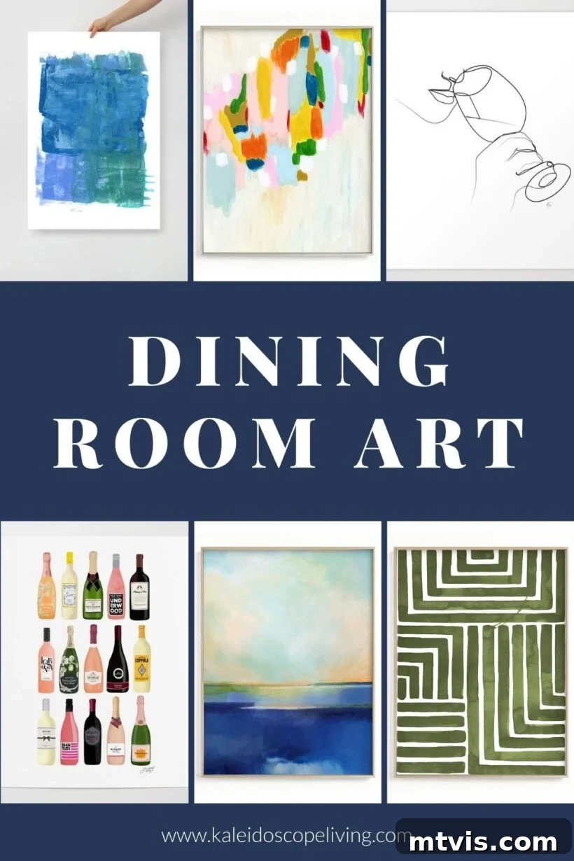 Yemek Odası Duvar Dekorasyonu: Tasarımcıların Favorileri 2 Vibrant abstract art in a contemporary dining room