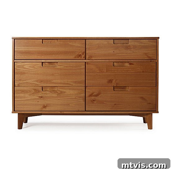 Masterful Style Without The Massive Price Tag 6 Solid wood dresser with no hardware, showcasing clean lines and affordability