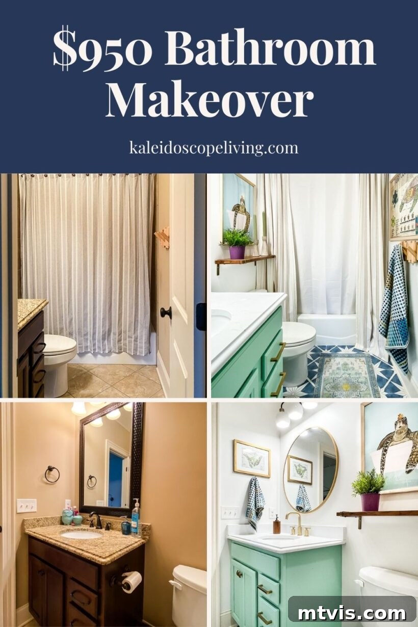 $950 budget-friendly bathroom makeover before after