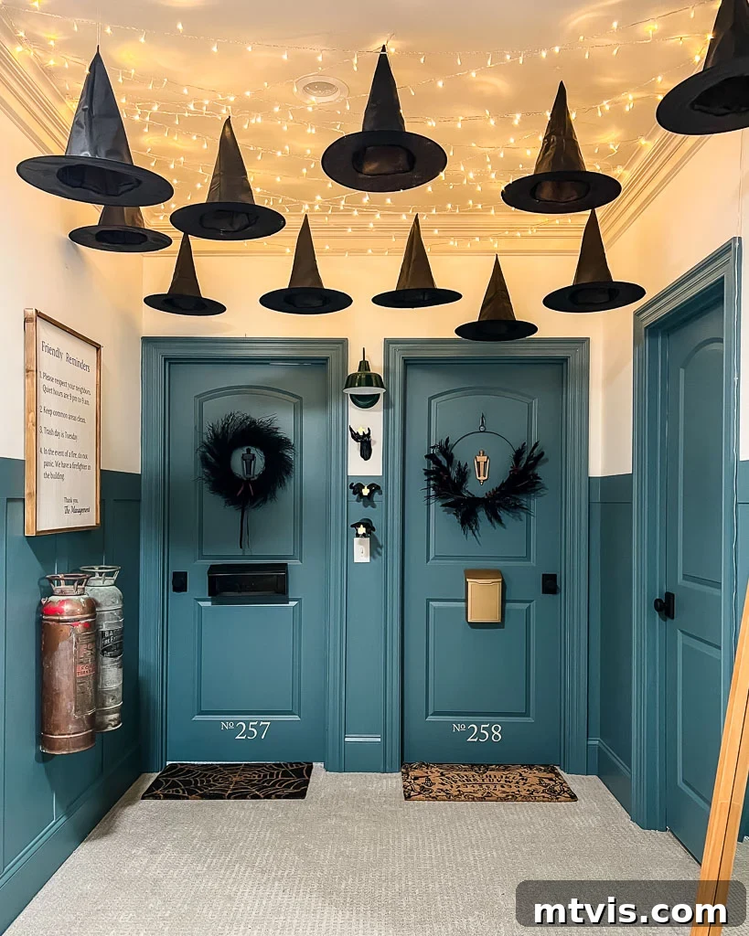 Decorate Your Bedroom Doors Apartment Style 5 kids' bedroom doors decorated to look like apartment doors with Halloween decor
