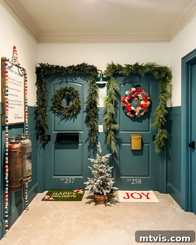 Decorate Your Bedroom Doors Apartment Style 10 bedroom doors that look like apartment doors decorated for Christmas