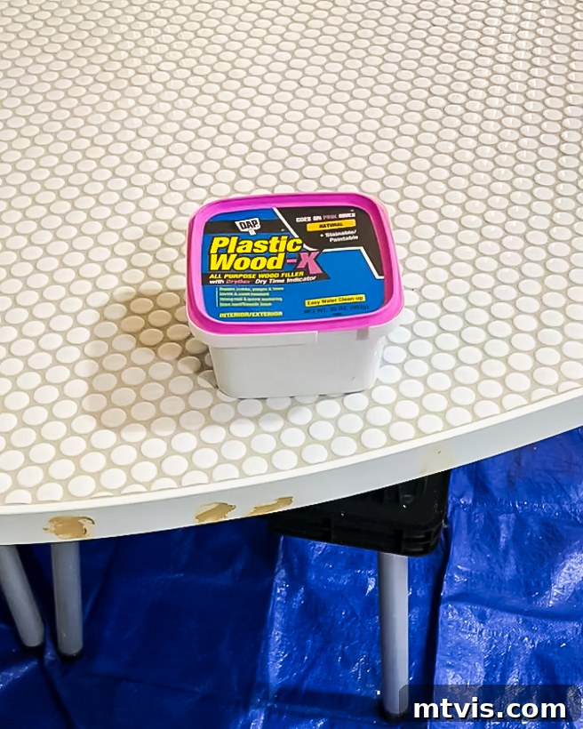 Filling nail holes with DAP Plastic Wood X