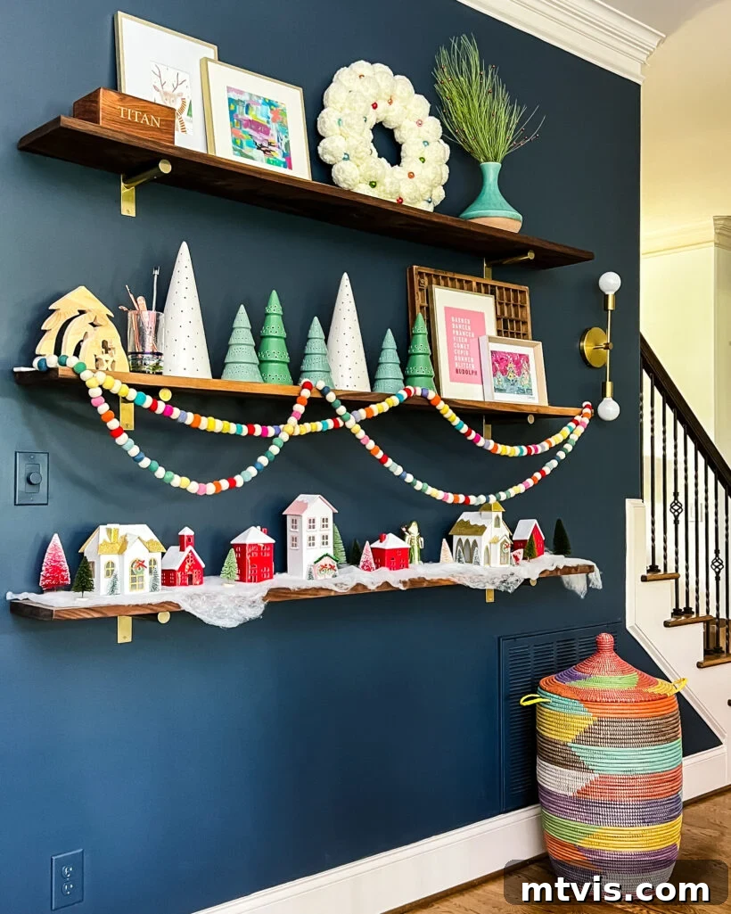 A Spectrum of Holiday Cheer: Our 2021 Christmas Home Tour 15 A corner of the family room, tastefully decorated with festive Christmas elements and colorful accents.