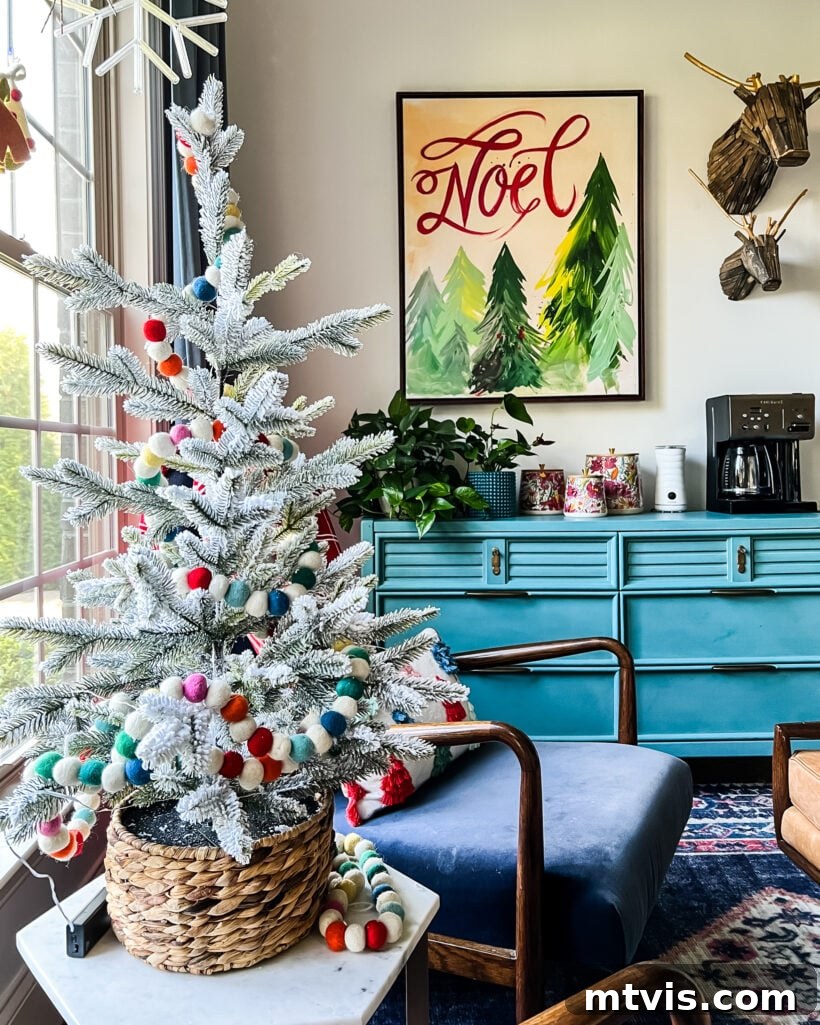 A Spectrum of Holiday Cheer: Our 2021 Christmas Home Tour 7 A festive coffee nook decorated for Christmas, featuring holiday-themed mugs and simple, elegant decor.