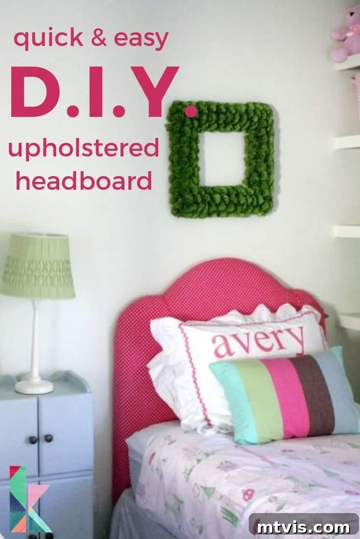 Build Your Upholstered Headboard in an Afternoon 2 A beautifully completed DIY upholstered headboard for a twin bed, featuring soft fabric and a classic shape, demonstrating the success of this budget-friendly project.