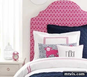 Build Your Upholstered Headboard in an Afternoon 17 Example of a high-priced upholstered headboard from Pottery Barn Kids, highlighting the cost savings of DIY.