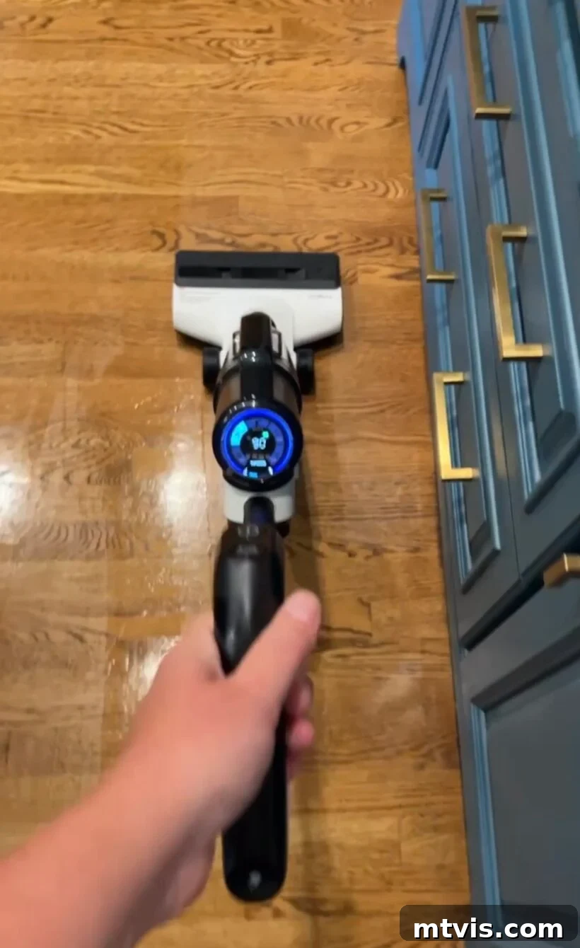 Tineco hard floor cleaner being used on hardwood floors, demonstrating modern pet-friendly cleaning solutions.