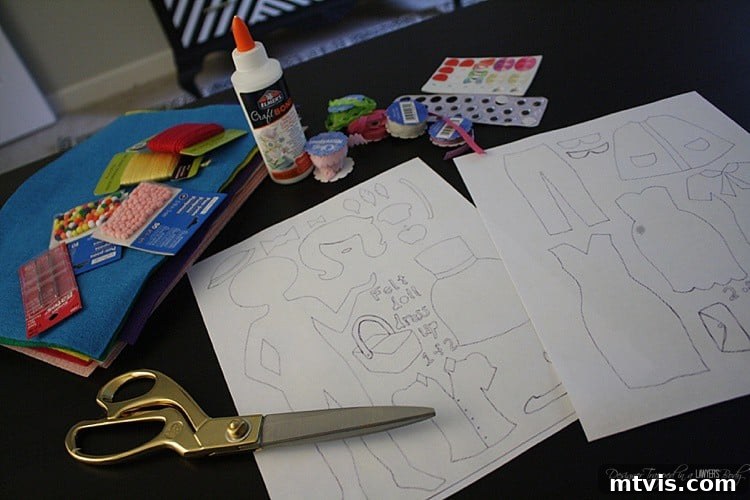 Felt Doll Magic: Create Your Own Playtime Friends 3 An assembled DIY felt dress-up doll with various felt outfits and accessories ready for imaginative play. The full tutorial reveals how to create these charming, no-sew toys easily.
