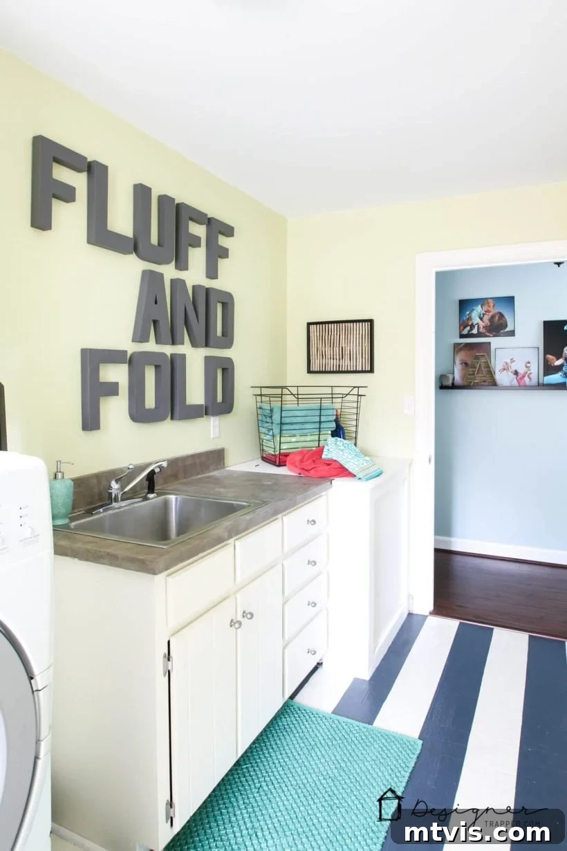 Mastering Durable Vinyl Floor Painting 8 affordable laundry room makeover with beautifully painted vinyl floor