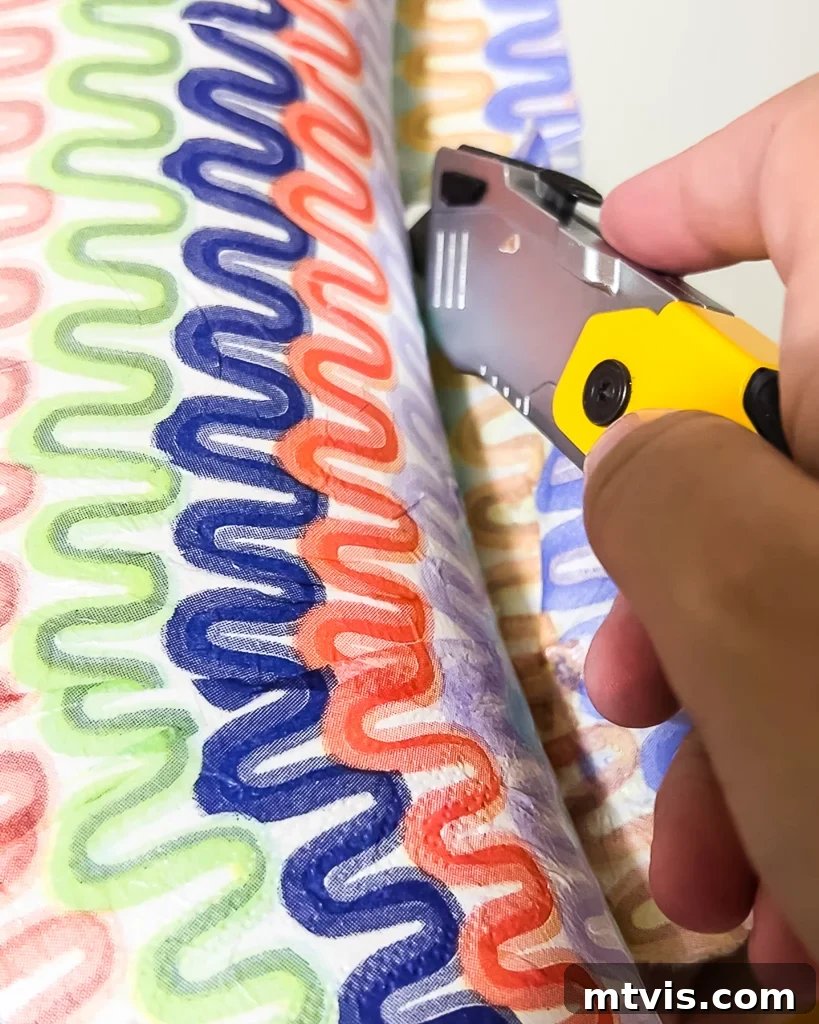 Unleash Your Style with Napkin Decoupage 10 trimming off excess napkin material