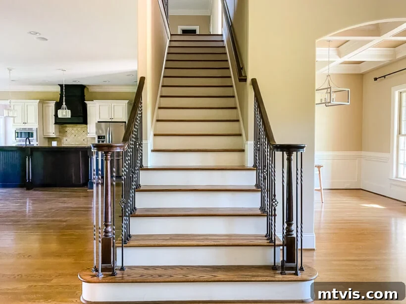Stair Railing Makeover Replace Balusters for a Fresh Look 4 old stair railing before renovation