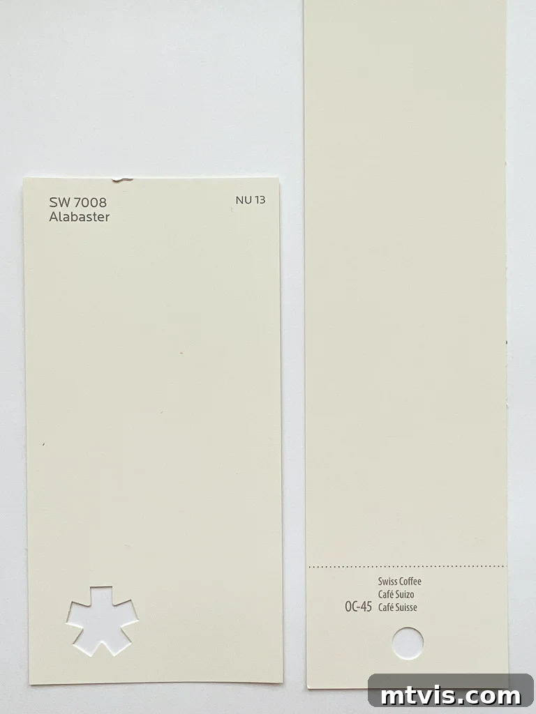 Benjamin Moore Swiss Coffee Your Perfect Fit 5 Sherwin Williams Pure White vs. Benjamin Moore Alabaster