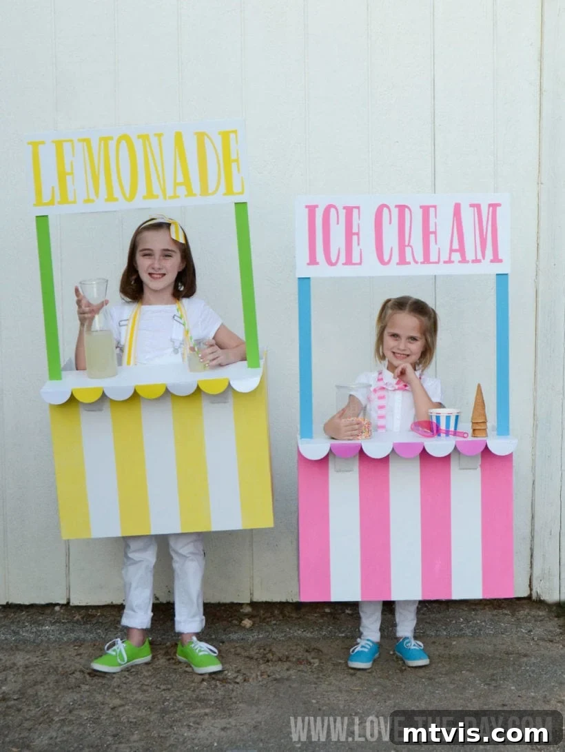 DIY lemonade and ice cream stand costume