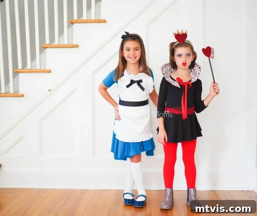 DIY Alice in Wonderland and Queen of Hearts costumes