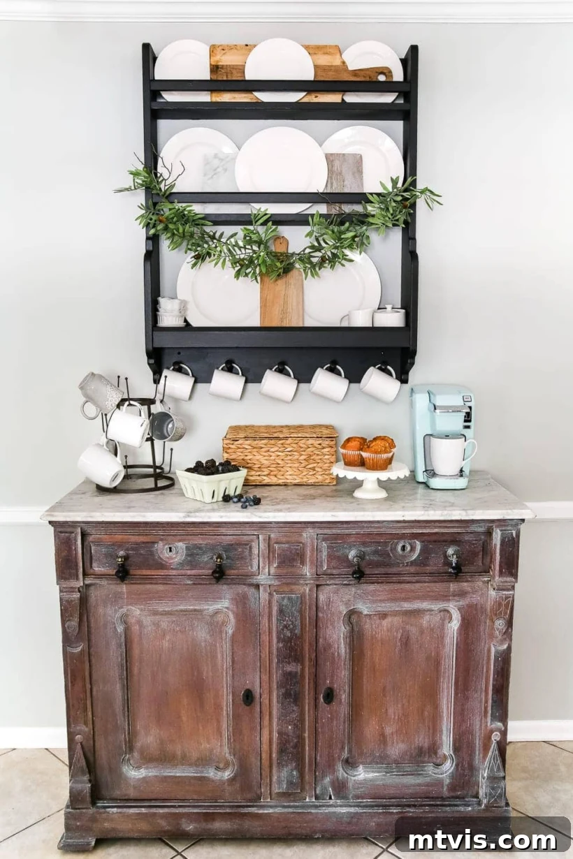 Chic and Functional Coffee Bar Designs 11 farmhouse coffee bar