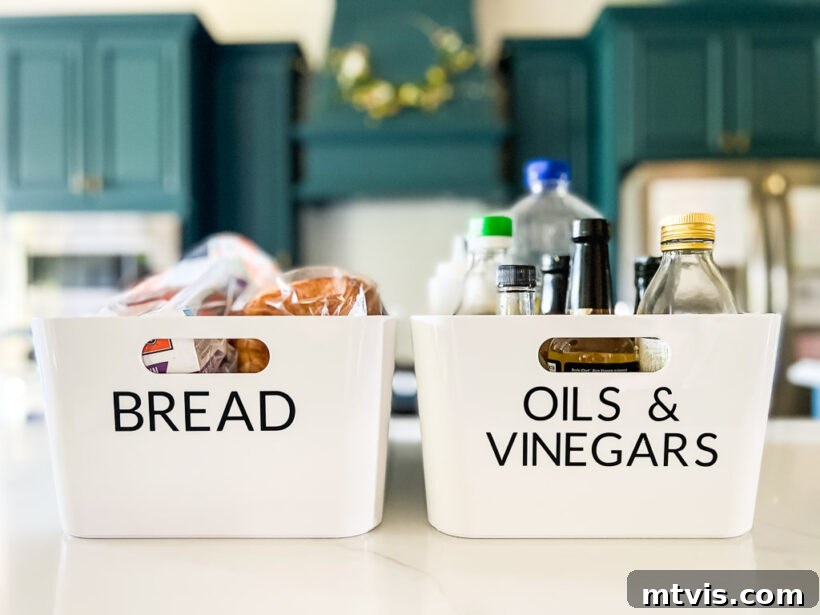 Finished pantry labels made with Cricut cutting machine