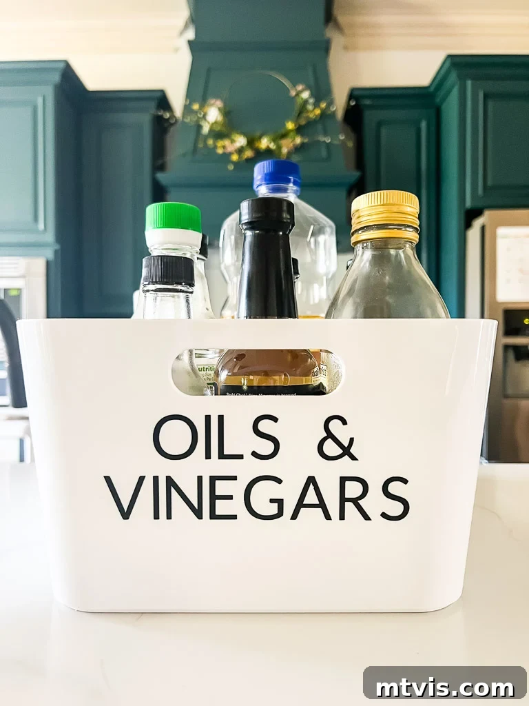 Close-up of pantry labels made with Cricut cutting machine