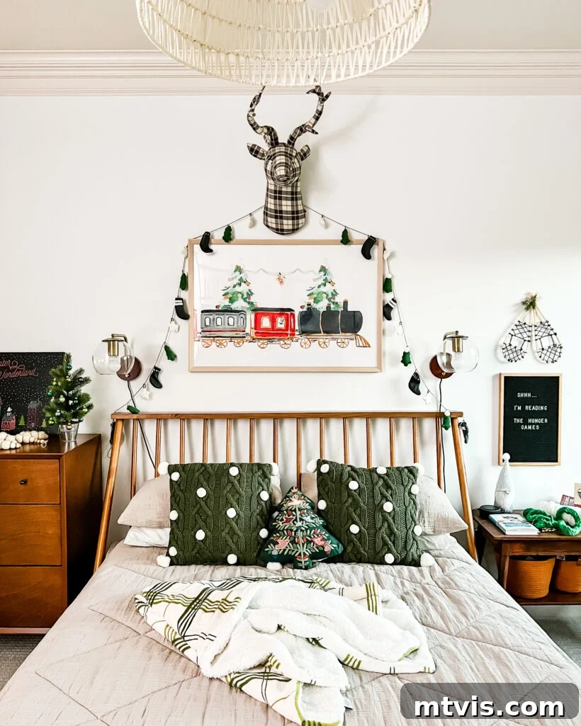 Design Your Dream Christmas Aesthetic 6 Christmas aesthetic - Photo of girl's bedroom decorated for Christmas by Tasha Agruso of Kaleidoscope Living