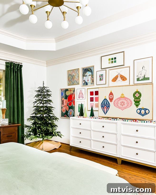 Design Your Dream Christmas Aesthetic 10 Christmas aesthetic - Photo of bedroom decorated for Christmas by Tasha Agruso of Kaleidoscope Living