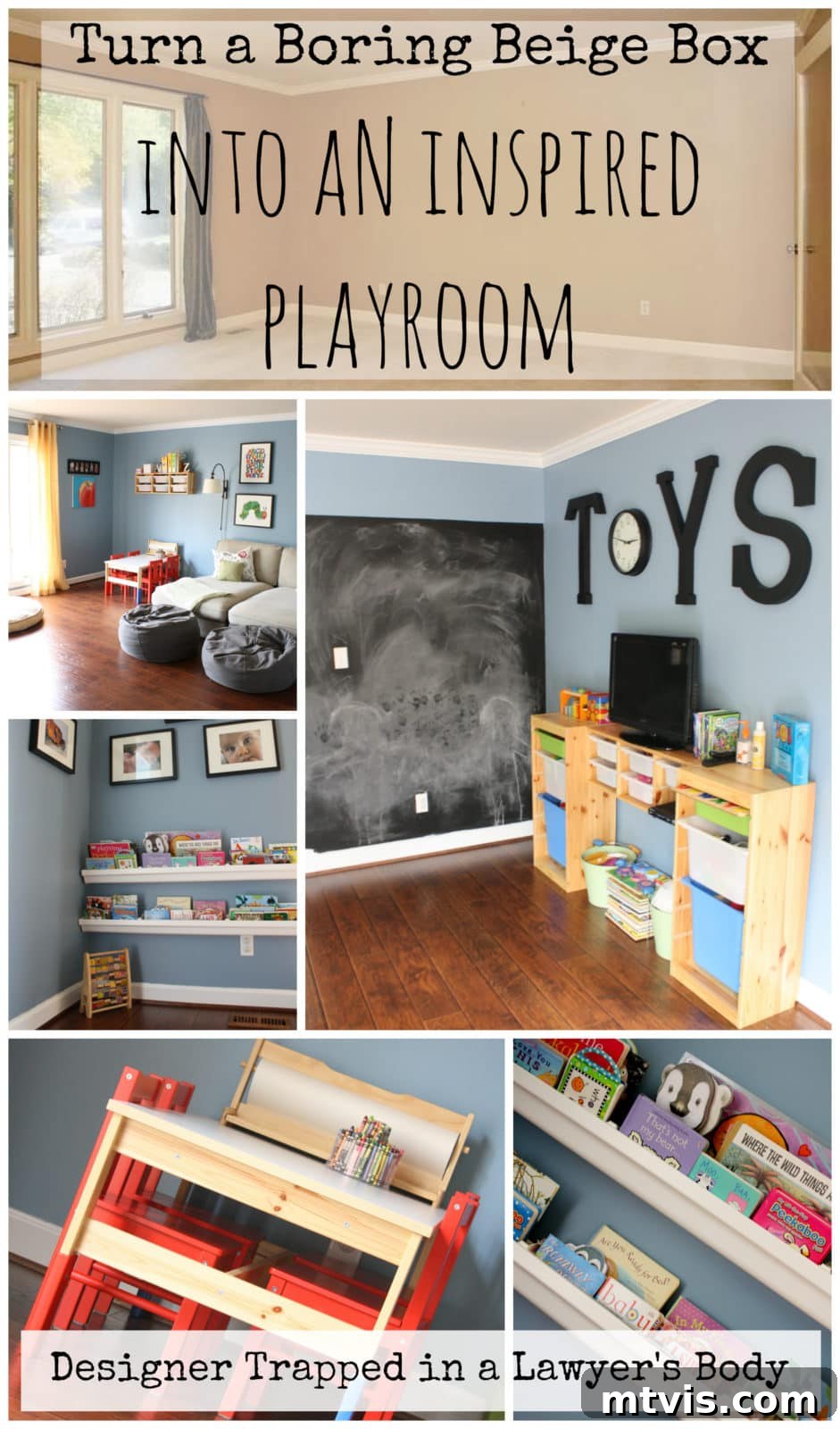 Transforming a boring living room into a vibrant kids' playroom