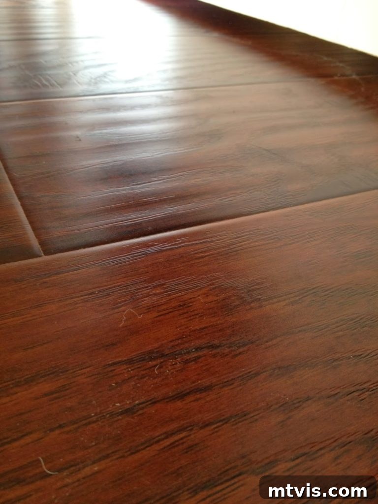 The Ultimate Playroom Unveiled 10 Close-up of the stunning hand-scraped laminate flooring
