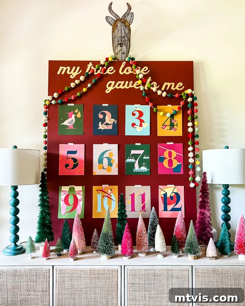 DIY Christmas Art Display for Stunning Impact 2 DIY Christmas art display featuring 12 days of Christmas art prints by Tasha Agruso of Kaleidoscope Living