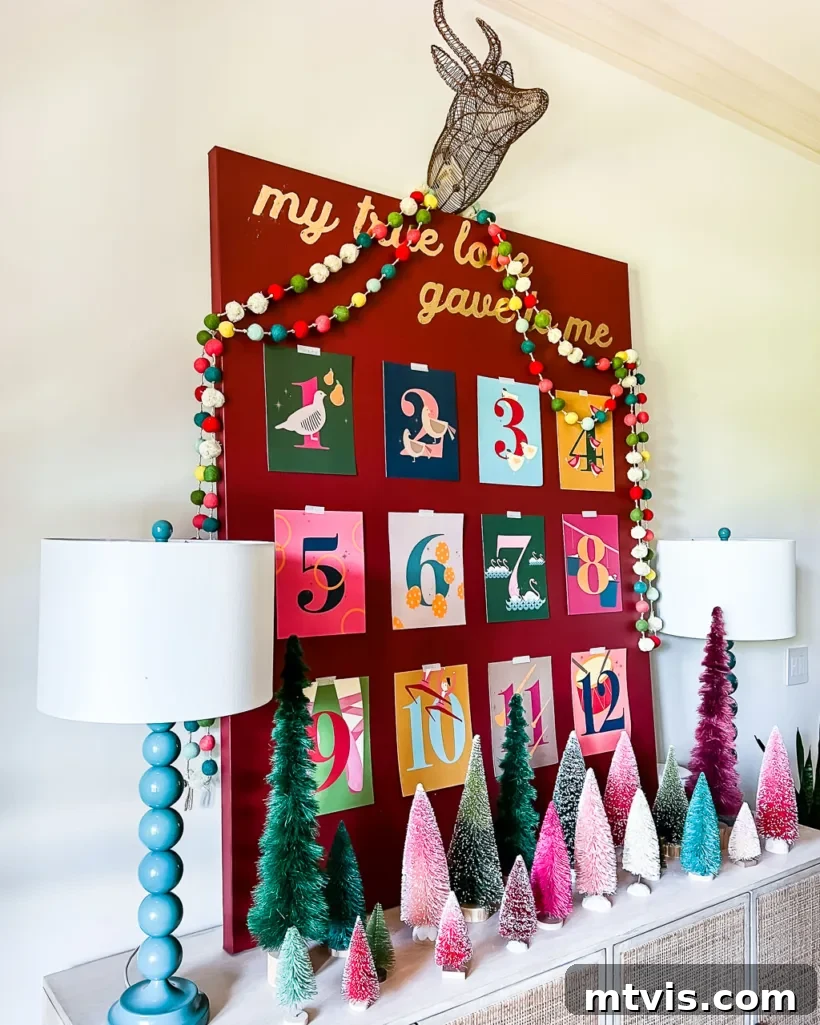 DIY Christmas Art Display for Stunning Impact 3 DIY Christmas Art display featuring 12 days of Christmas art prints by Tasha Agruso of Kaleidoscope Living