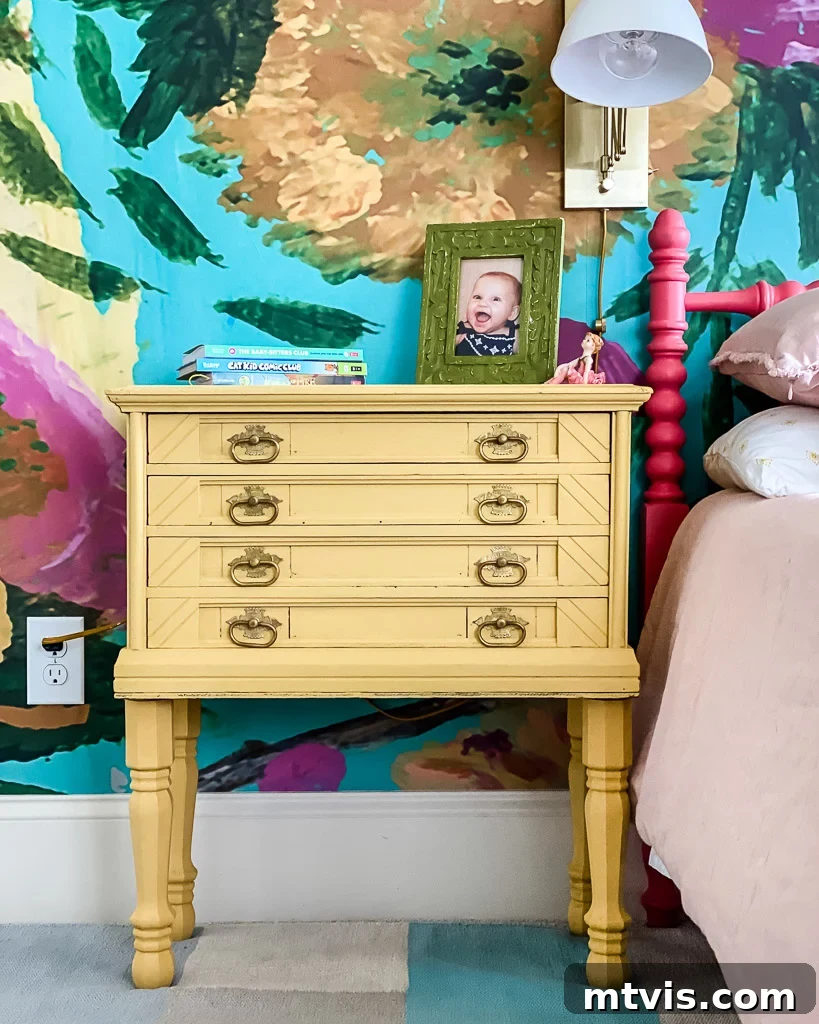 The Ultimate Guide to Furniture Paint for Every Project 3 Fusion Mineral Paint used on a cheerful yellow bedside table