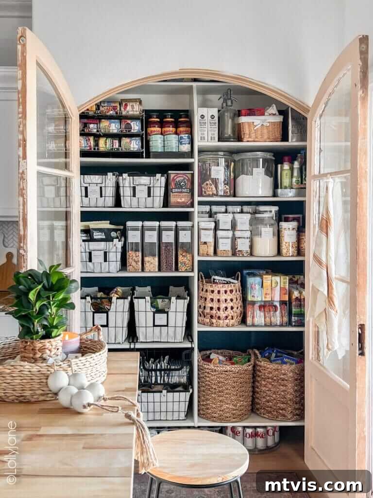 pantry with beautiful refinished doors