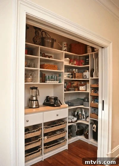 large pantry with pocket doors