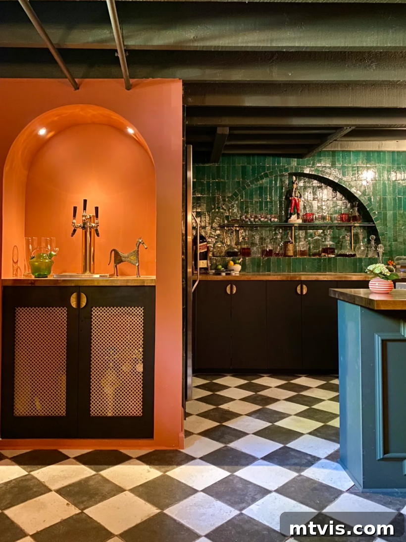 The Fifth Wall: Stunning Ceiling Designs 16 painted basement ceiling in a stylish bar/lounge area