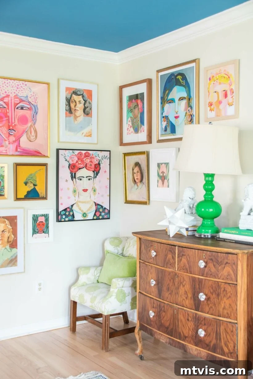 The Fifth Wall: Stunning Ceiling Designs 5 bright blue painted ceiling adding personality to a colorful room