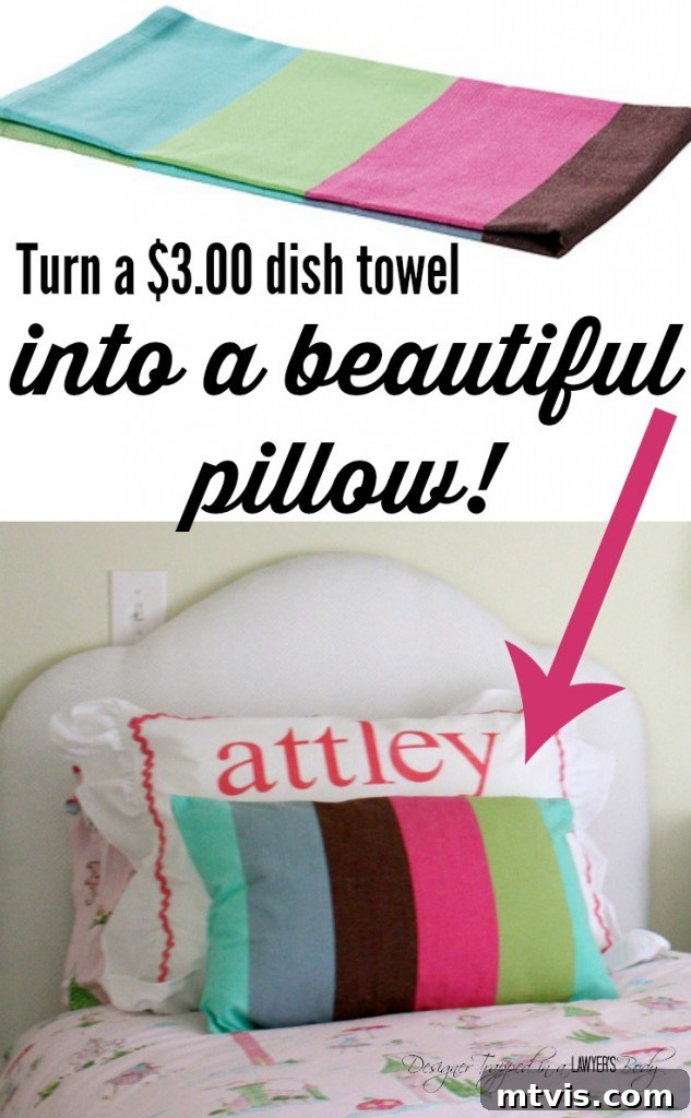 Custom Upholstered Headboard Project 23 Transform affordable Ikea dish towels into chic striped pillows with this creative DIY tutorial.