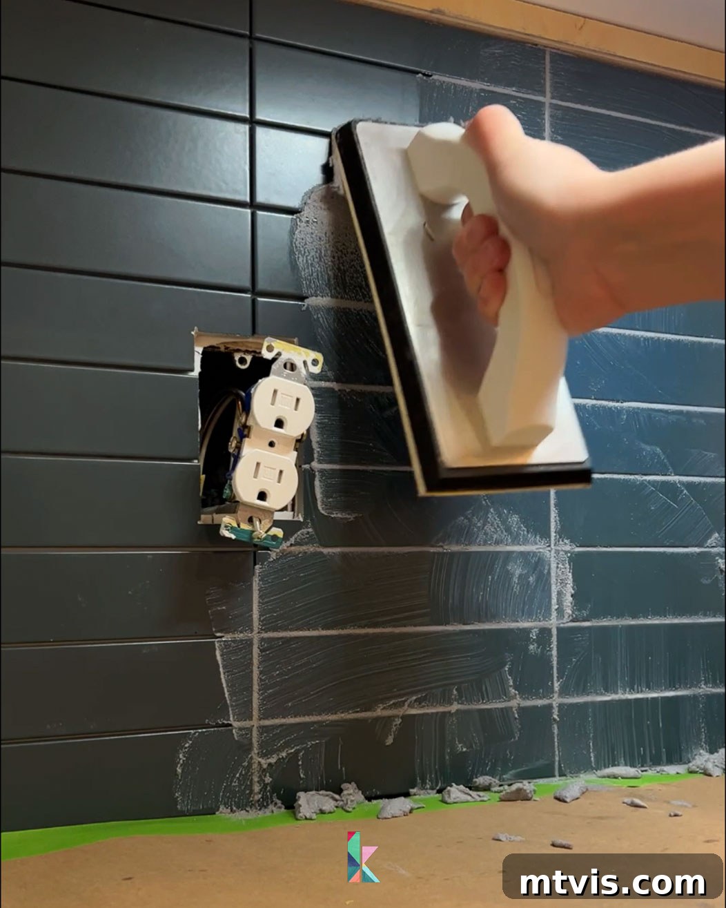 Installing a Tile Backsplash Made Simple 7 grouting backsplash tile with grout float