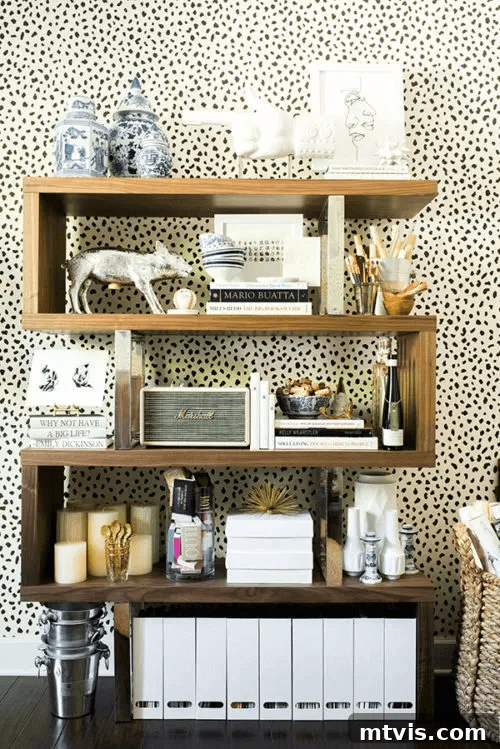 DIY Shelves Made Simple and Stylish 3 DIY modern freestanding bookshelf with gold accents