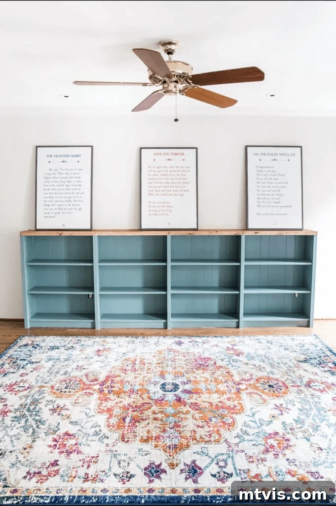 DIY Shelves Made Simple and Stylish 5 Transformed IKEA hack bookcase with a wooden top and bright paint