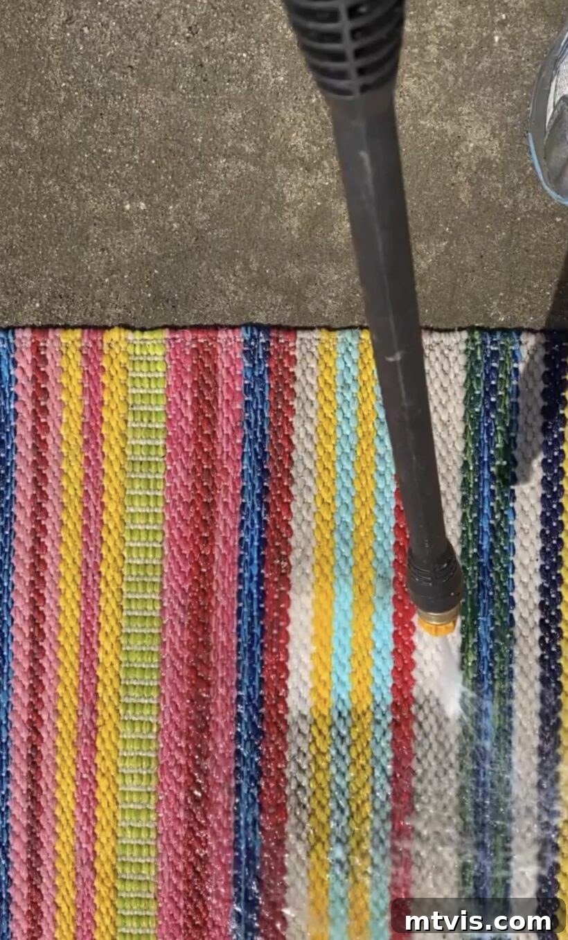 Unlock the Secrets to a Pristine Outdoor Rug 2 Stylish outdoor rug enhancing a patio space