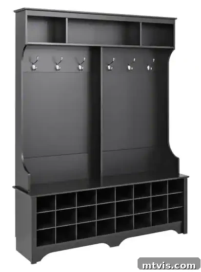 Smart and Stylish Entryway Bench Designs 3 black mudroom storage with shoe cubbies