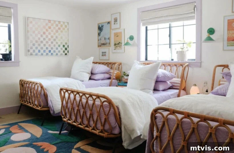 Brilliant Shared Kids' Bedroom Hacks 10 girls' bedroom with 3 twin beds