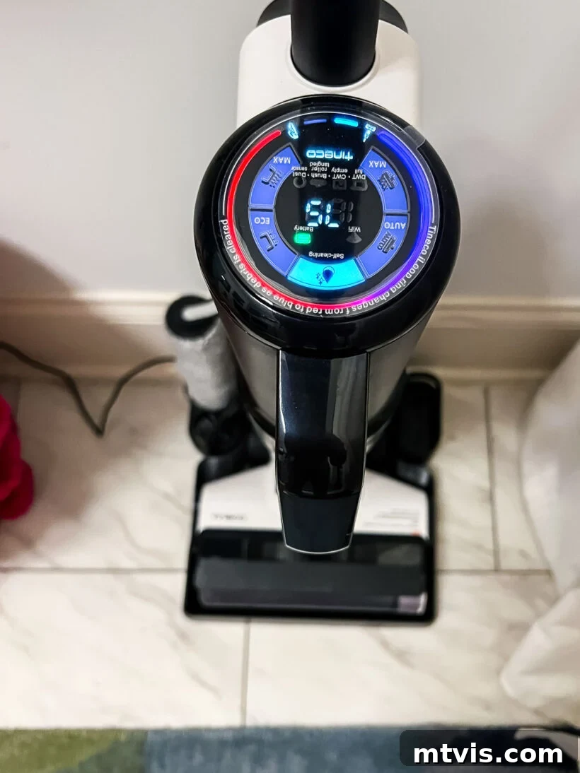 Tineco hard floor cleaner in self-cleaning mode