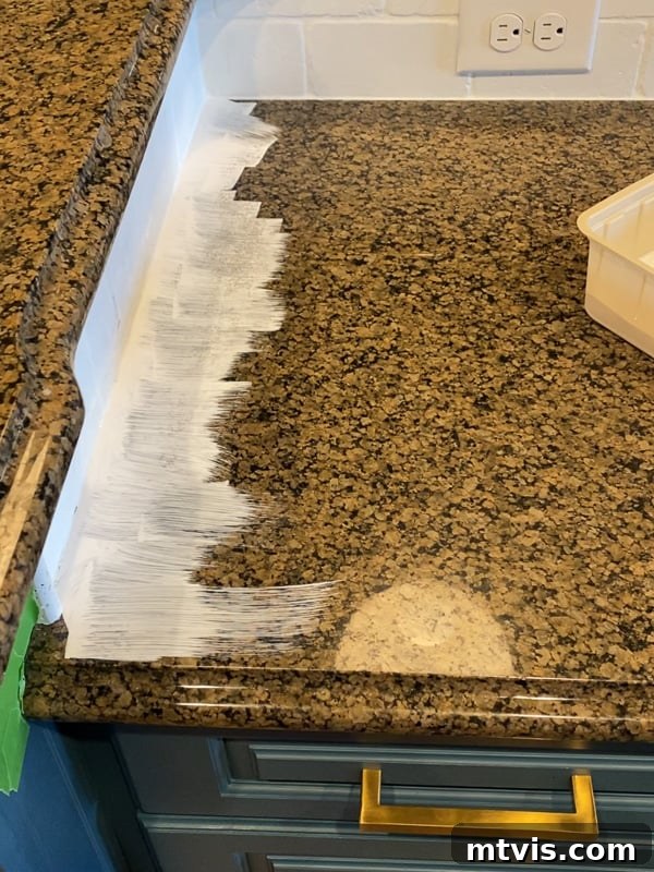 Painted Countertops The Long-Term Review 5 brown granite countertops being painted