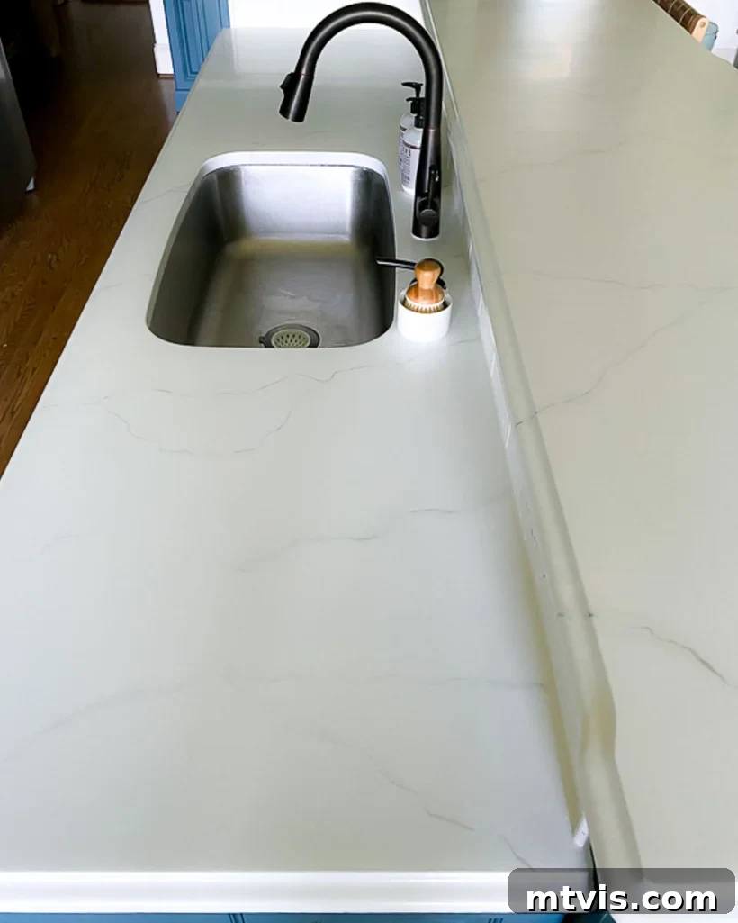 Painted Countertops The Long-Term Review 9 countertops painted to look like honed marble
