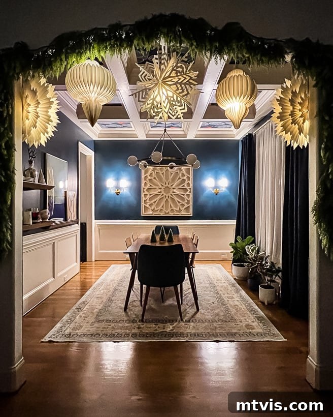 DIY light-up paper Christmas lanterns provide a soft, festive glow for holiday decorating.