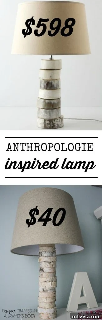 DIY Stacked Wood Lamp: Designer Style on a Budget 22 Pin this project: DIY Anthropologie-inspired stacked wood lamp for $40