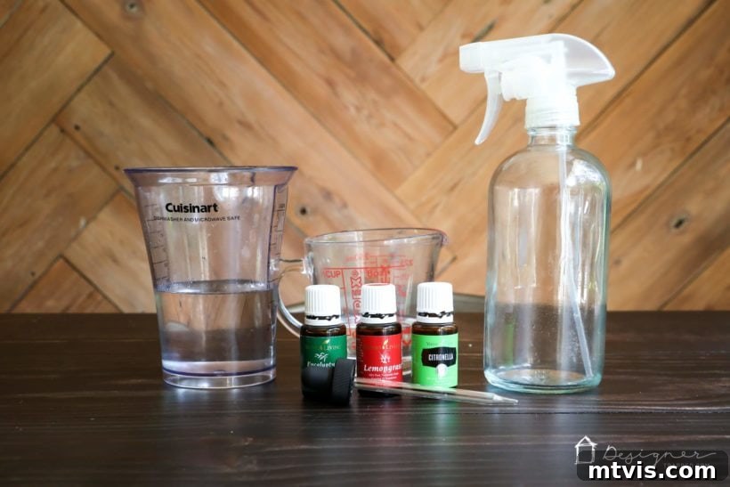 Homemade Botanical Bug Repellent 3 Making DIY All-Natural Bug Spray - Ingredients Assembly