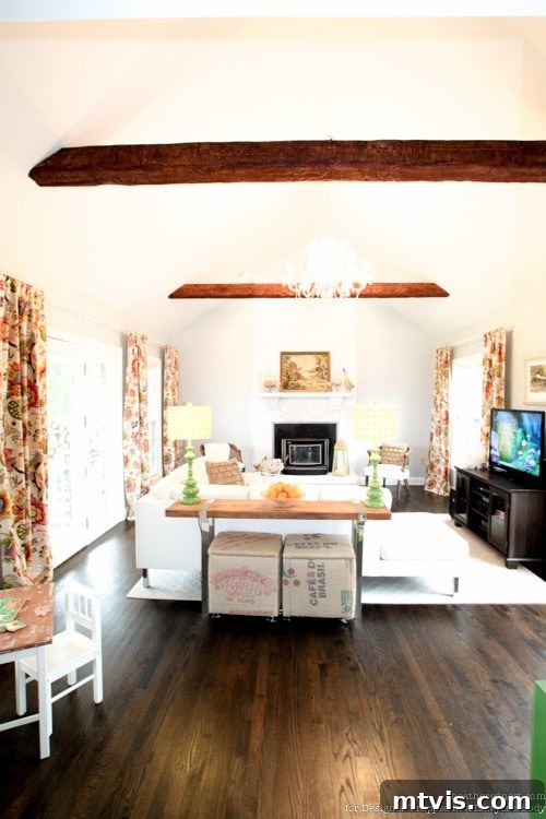 Achieve Stunning Ceilings Faux Wood Beam DIY 13 Close-up of a finished faux wood beam, showcasing its realistic texture and appearance.